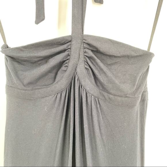 Bella James black halter dress with ruffle fringe bottom size large - Picture 5 of 8